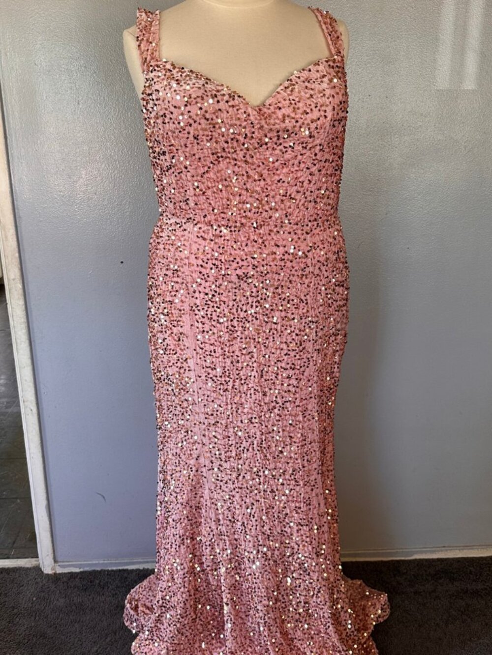 Fashion NOva Pink sequin Gown 3X